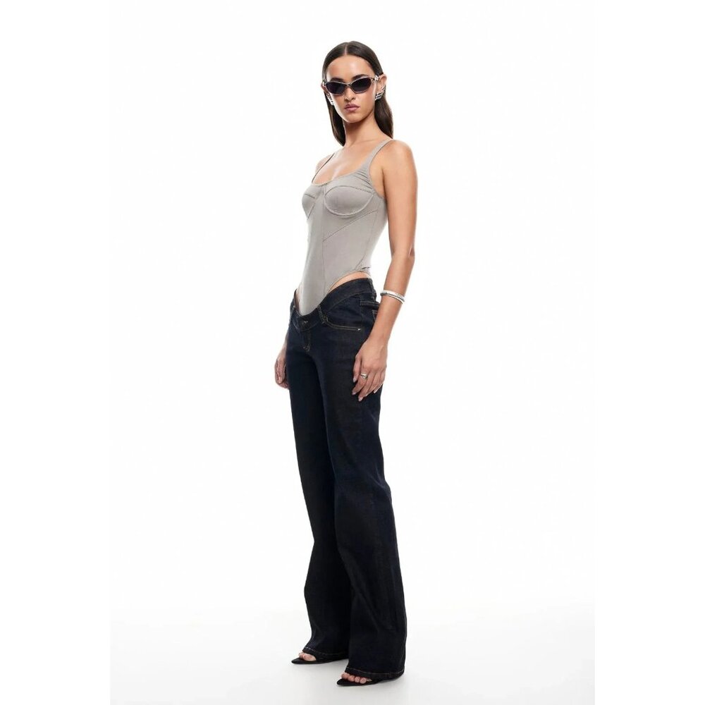 LIONESS Cocoon Jeans in Dark Denim Small Womens Low Rise Denim Pants - Picture 15 of 16